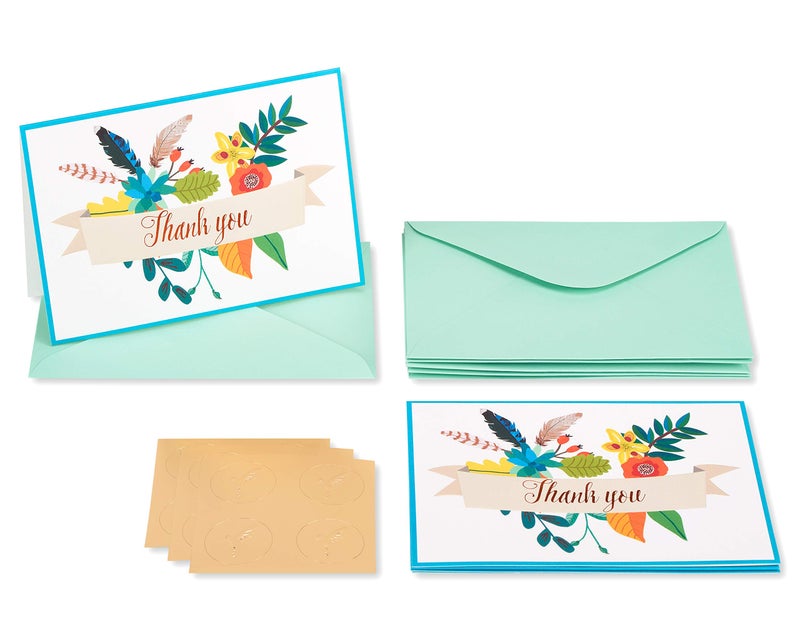 Papyrus Thank You Cards with Envelopes, Floral Banner (12-Count) - Image 2